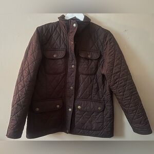 Burberry Quilted barn jacket coat brown ssense revolve Anthropologie button zip